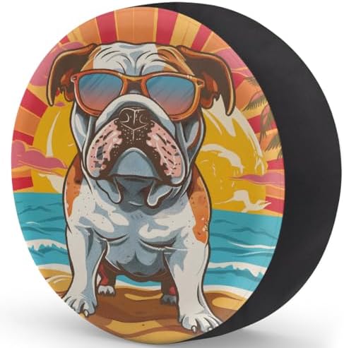 Spare Tire Cover for RV Trailer, Beach Ocean Dogs Puppy Waterproof Sun Leather - Image 2
