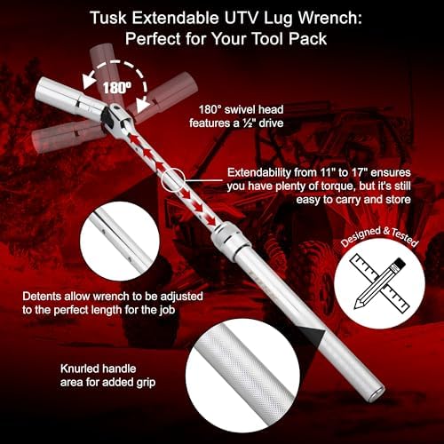TUSK Extendable UTV Lug Wrench Kit – 11–17″ Telescoping ½″ Drive Swivel Head + - Image 2