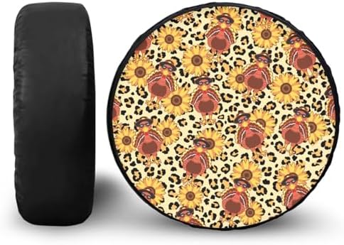 Thanksgiving Leopard Turkey Spare Tire Cover PU Leather, Wheel Protection Tire - Image 2