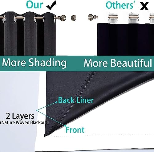 Yakamok Pure White 100% Blackout Curtains 96 Inches Long 62" Wide 2 Panel - Image 5
