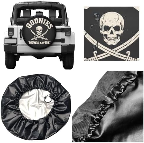 Pirates Never Say Die Spare Tire Cover Wheel Protector Universal Fit - Image 5