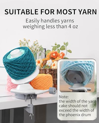 SPEENSUN 3.5 OZ Manual Yarn Cake Winder, Low Noise Spinner - Image 6