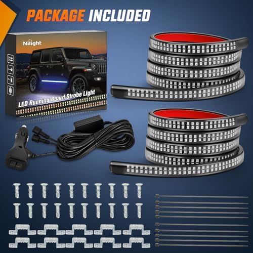 Nilight 2PCS 70 Inch Running Board LED Lights Strip Blue - Image 6