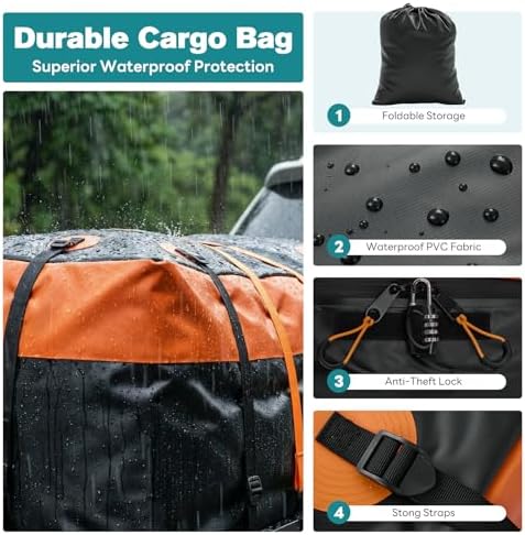 OLIXIS Folding Hitch Mount Cargo Carrier Basket - Image 4