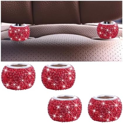 4PCS Bling Car Headrest Collars, Crystal Rhinestone Vehicle Head Rest Collars by KHGUZ