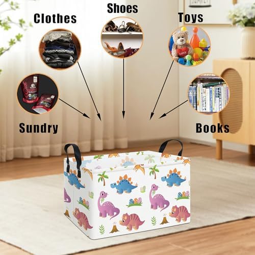 Rectangular Collapsible Cute Dinosaur Storage Basket Toy Organizer - Image 4
