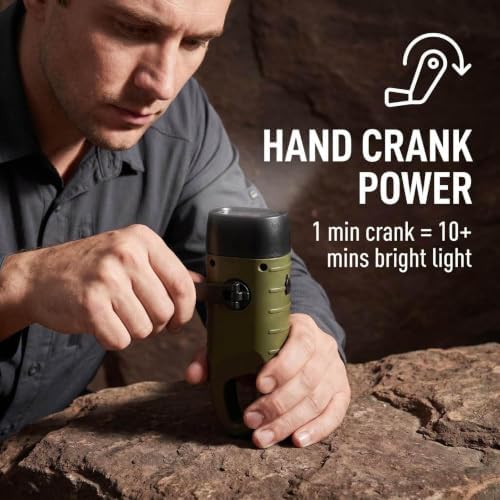 2-Pack Solar Hand Crank Flashlight Emergency Survival Torch - Image 2