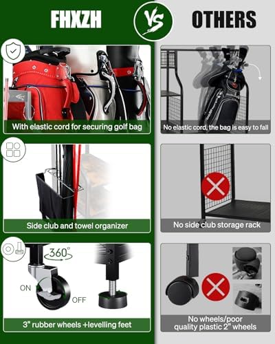 FHXZH Golf Bags Storage Garage Organizer - Image 5