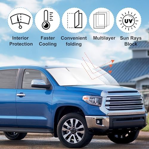 Windshield Sun Shade for 2007-2026 Toyota Tundra Accessories - Image 2