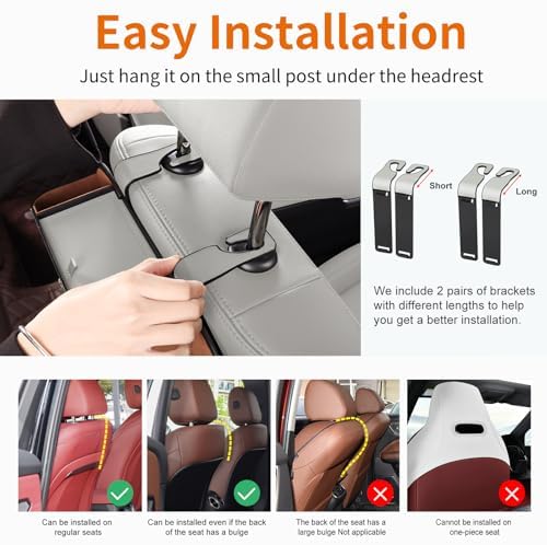 Car Seat Back Cup Holder, 4-in-1 Multifunctional Backseat Organizer - Image 6