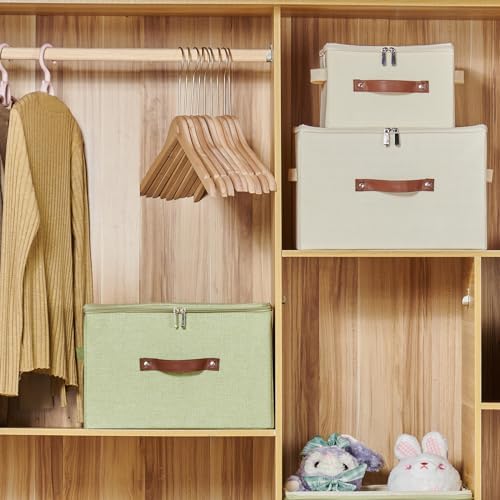 2PCS Storage Bins with Zipper Lids Decorative Lidded Basket Box - Image 5