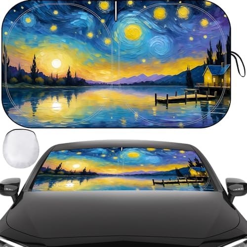 Windshield Sun Shade, Reflective Car Sunshade Blocks Heat, 57 x 31.5 in by Clothclose