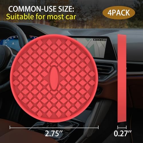 ME.FAN Car Cup Holder Coasters Silicone Auto Mug Mats, Universal Non-Slip - Image 3