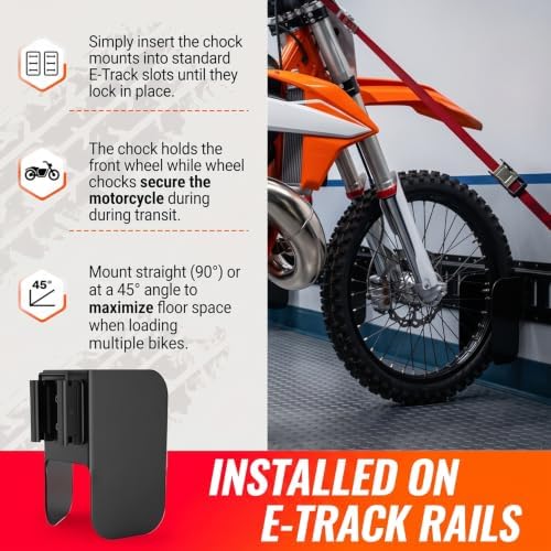 E-Track Wheel Chock Stand 4PCS Etrack Motorcycle Wheel Chocks - Image 4