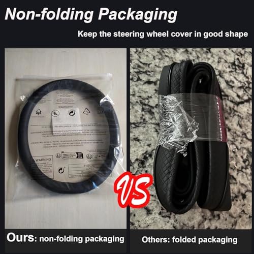 Steering Wheel Cover Universal Standard Size 14.5-15 inch, Non-Folding Packaging - Image 6