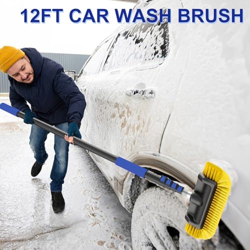 18Ft Reach Car Wash Brush with Long Handle, Car Cleaning Brush 12-Inch Soft - Image 2