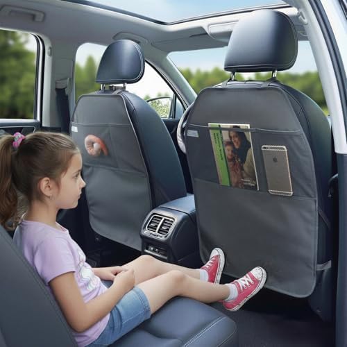 Viaviat Car Seat Protector Large Kick Mat 2 Pack Durable Water Resistant Auto - Image 2