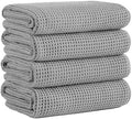 Microfiber Waffle Bath Towels, 4 Pieces, Fast Drying, Lint Free 430 GSM by Unknown