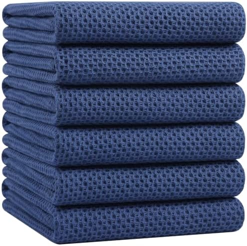 Homaxy 100% Cotton Oversized Waffle Weave Kitchen Towels 6-Pack by Homaxy