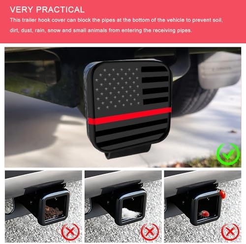 2 Inch Trailer Hitch Cover, Tow Hitch Covers, American Flag Tow Receiver Tube - Image 4