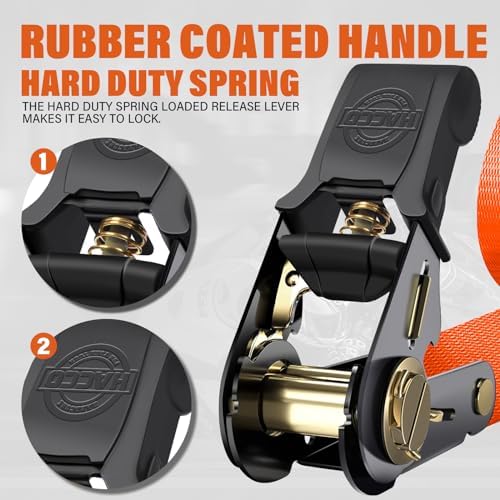Haccoplanet Ratchet Tie Down Straps, 1 in x 16 ft - Image 2