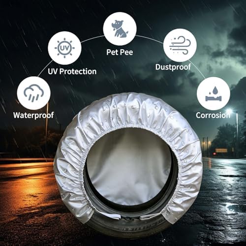 4-Pack RV Tire Covers, Waterproof & UV Resistant Wheel Covers - Image 3