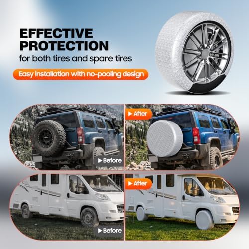 MOONET Oxford Fabric Tire Covers Sliver 4-Pack, - Image 6