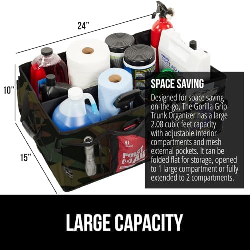 GORILLA GRIP Trunk Organizer for SUV and Cars, Large Capacity - Image 3