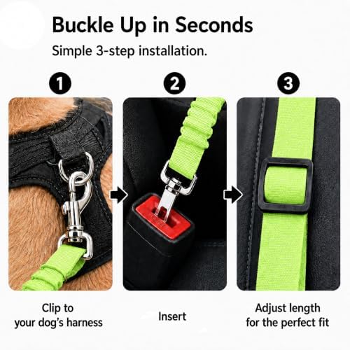 Dog Car Restraint Tether 2Pcs, Retractable Pet Travel Harness - Image 3