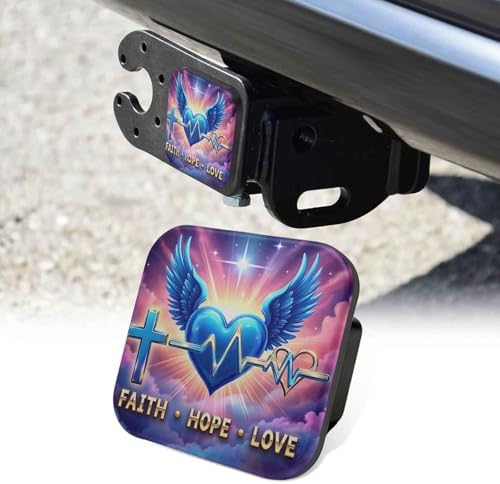 2 Inch Cross Heart Wings Trailer Hitch Cover Rubber Receiver Tube Plug Cap by Unknown