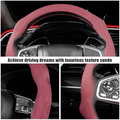 Mandark 15 Inch Car Steering Wheel Cover, Wine Red - Image 3