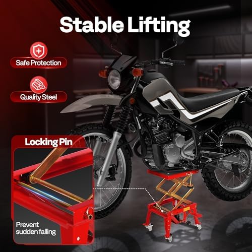 VIVOHOME 350 Lbs Hydraulic Motorcycle Lift Table Motorcycle Scissor Jack - Image 2