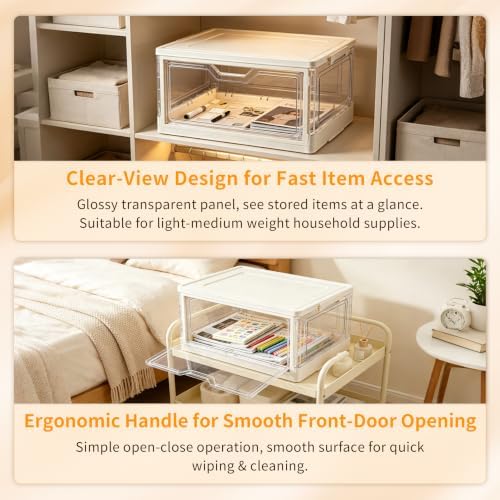 Collapsible Storage Bins with Lid, 15.35" x 11.02" x 8.66", - Image 5