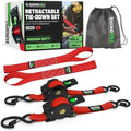 Rhino USA Retractable Ratchet Straps - 1in x 10ft by RhinoUSAInc