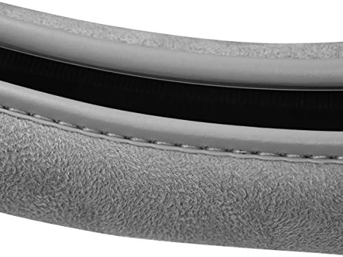 CAR PASS Car Steering Wheel Cover, 14.5-15 Inch Gray Faux Suede Universal - Image 4