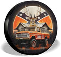 GENANY Deer Vintage Truck Thick PVC Leather Spare Tire Cover Size 17 by GENANY
