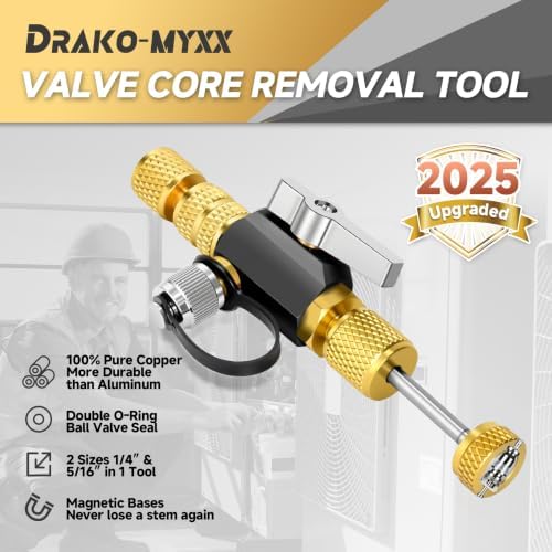 Upgrade Vacuum-Rated Valve Core Removal Tool, 2 Sizes 1/4" and 5/16" - Image 3