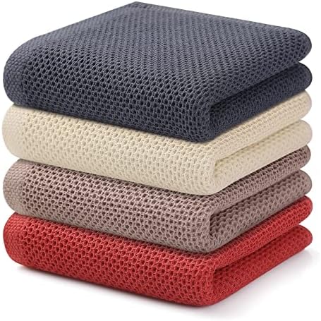 Kitinjoy 100% Cotton Waffle 4-Pack Kitchen Towels by Kitinjoy