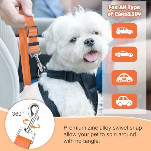 BWOGUE Dog Seat Belt for Car, Headrest Restraint Bungee Lead - Image 5