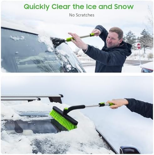 YeewayVeh 39in Car Snow Brush Ice Scraper 360° Rotating, Extendable - Image 4