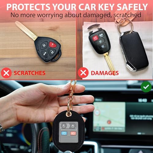 Leather Remote Key Fob Sleeve for Broken Car Key Loop Replacement - Image 3