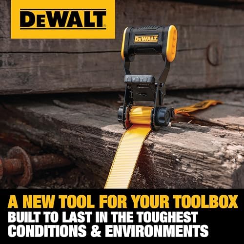 DEWALT 1.25"×12'×1, 800 lbs Light-Duty Ratchet Strap - Image 6