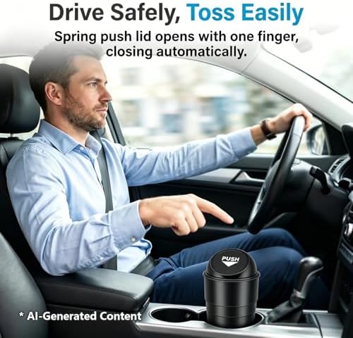 Cup Holder Trash Can, Leakproof Car Trash Can - Image 4