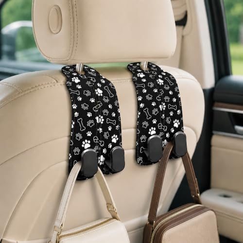 Cute Black Paw Car Seat Back Storage Headrest Hooks - Image 5