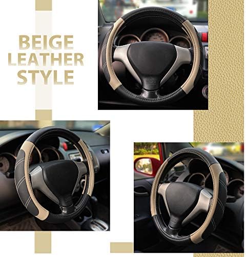 Elantrip Sport Leather Steering Wheel Cover 14 1/2 inch to 15 inch Universal - Image 4