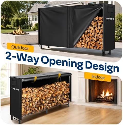 VIVOHOME 8ft Waterproof Outdoor Firewood Log Rack Cover - Image 6