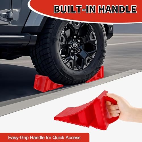 Wheel Chocks for Trailers, 4 Pack Hard Plastic RV Wheel Chocks - Image 4