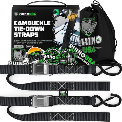 Rhino USA Motorcycle Tie Down Straps by RhinoUSAInc