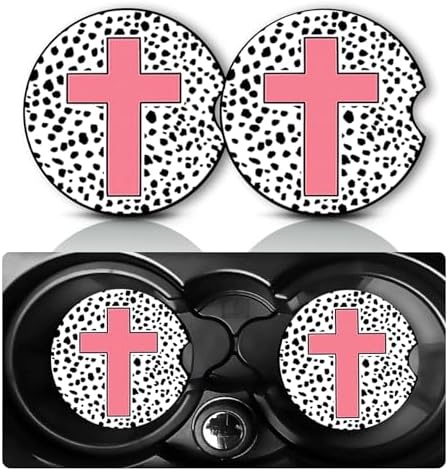 2Pack Faith Cross Car Cup Holder Coaster Neoprene Car Coasters by YGQZYYQ