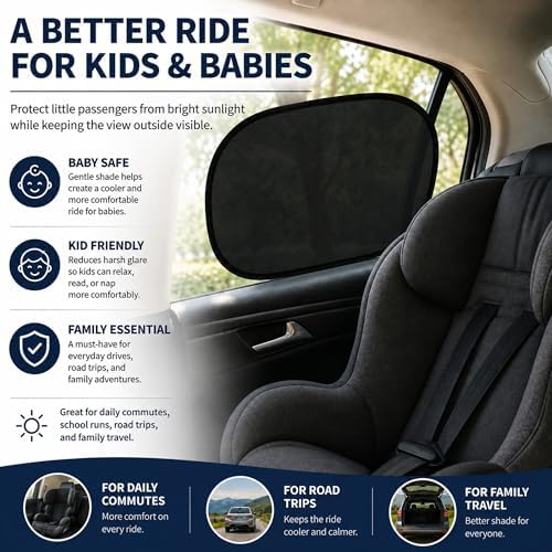 Static Cling Car Window Shades, UV Protection, 4 Pack - Image 2